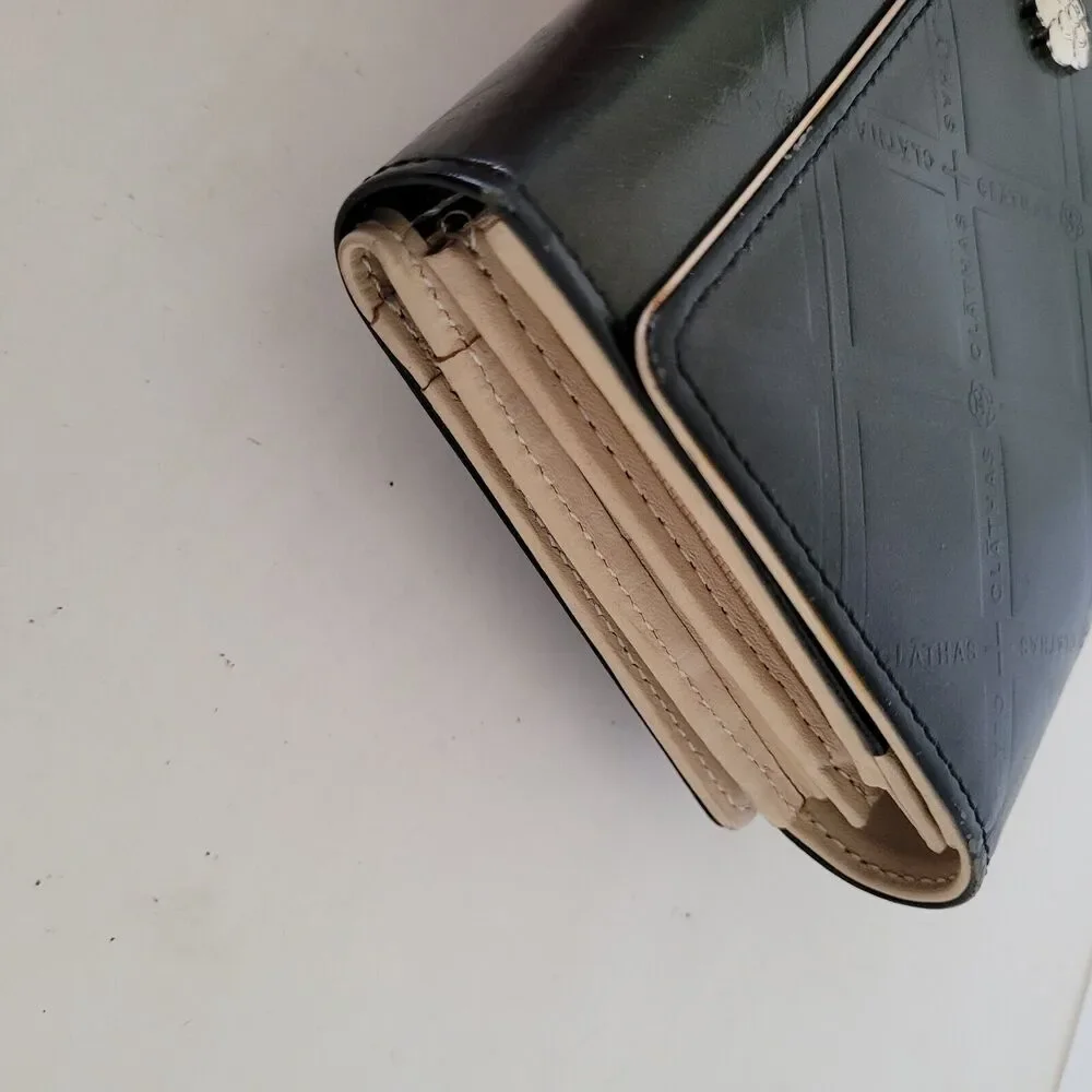 Clathas Flower Wallet Clutch Black Organizer 8x4 Large Envelope Designer Clutch‎